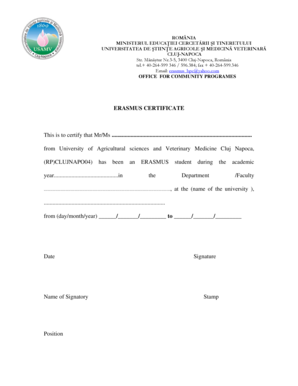 Erasmus Certificate