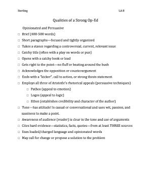 Op-Ed Writing Guidelines