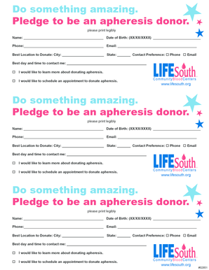 Apheresis Donor Pledge Form