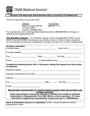 Medicare Prescription Drug Coverage Determination Form