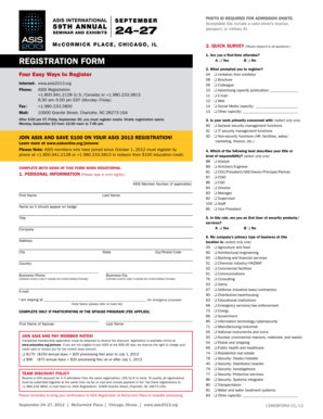 ASIS 2013 Conference Registration Form