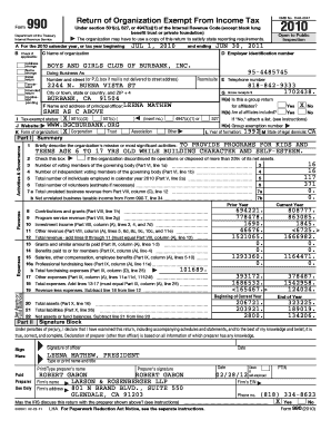 Form 990 Return of Organization Exempt From Income Tax