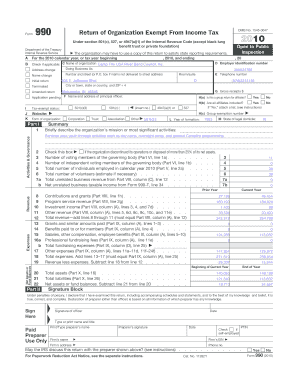 Form 990 Return of Organization Exempt From Income Tax