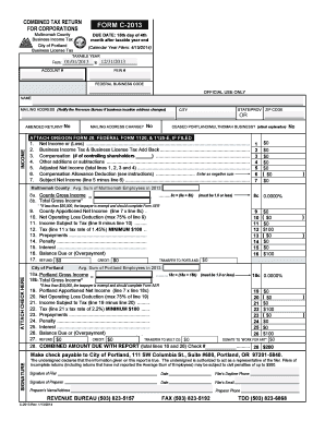 Combined Tax Return Form C-2013