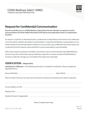Request for Confidential Communication