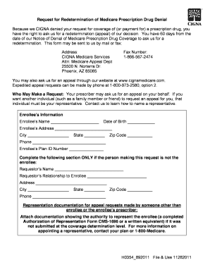 Request for Redetermination of Medicare Prescription Drug Denial