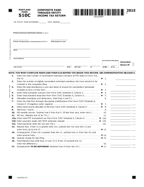 Maryland Form 510C Composite Income Tax Return