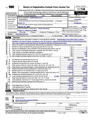 Form 990 Return of Organization Exempt From Income Tax