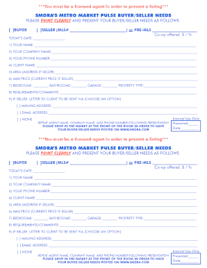 SMDRA Buyer Seller Needs Form