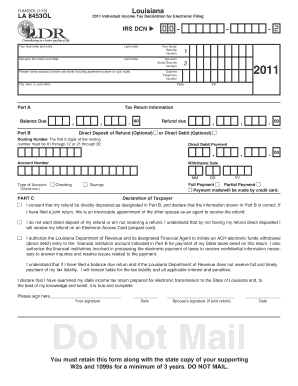 Louisiana Individual Income Tax Declaration