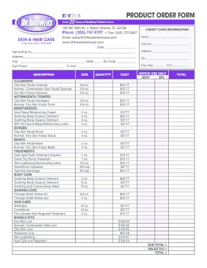 Product Order Form