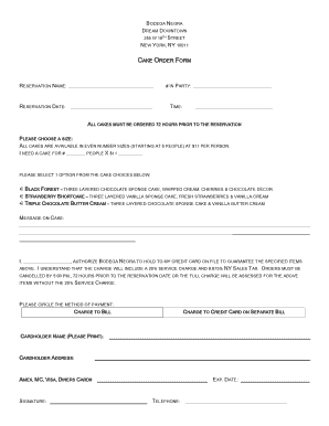 Cake Order Form