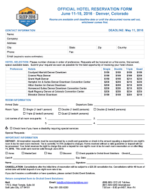 Official Hotel Reservation Form