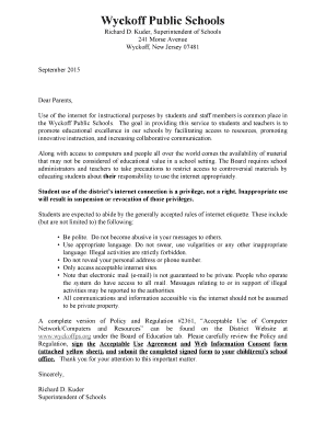 Wyckoff Public Schools Acceptable Use Agreement