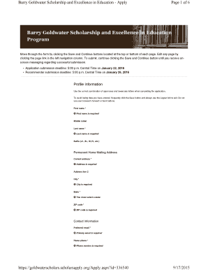 Barry Goldwater Scholarship Application Form