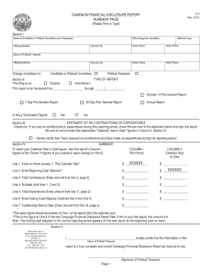 Campaign Financial Disclosure Report C-2
