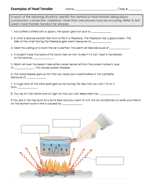 Examples of Heat Transfer Worksheet