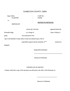 Motion to Mitigate Sentence