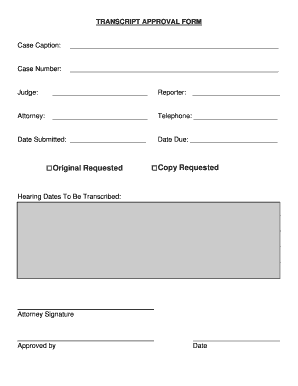 Transcript Approval Form