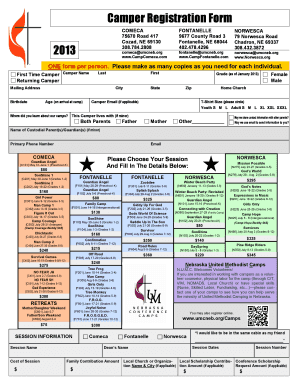 Camper Registration Form