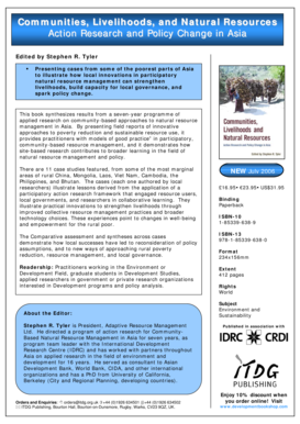 Communities Livelihoods Natural Resources Book Order Form