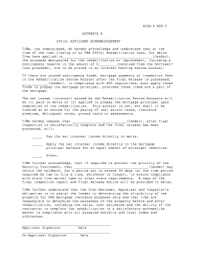 203(k) Applicant Acknowledgement