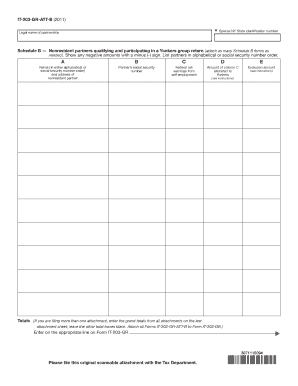 Schedule B — Nonresident Partners Yonkers Group Return