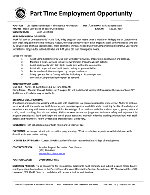 Pierce County Employment Application