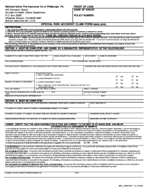 Special Risk Accident Claim Form