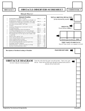 Obstacle Observers Scoresheet