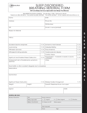 Sleep Disordered Breathing Referral Form