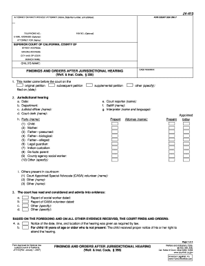 Findings and Orders After Jurisdictional Hearing