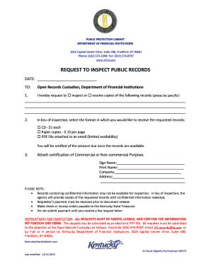 Kentucky Public Records Request Form