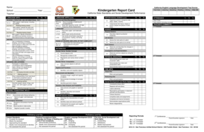 California Kindergarten Report Card