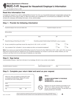 Illinois Household Employer Tax Withholding Request