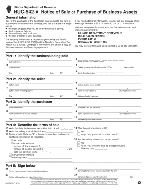 Illinois Notice of Sale or Purchase of Business Assets