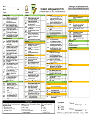 California Transitional Kindergarten Report Card