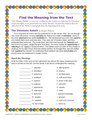 Context Clues Worksheets 3rd Grade Pdf Fill Online Printable Fillable Blank Pdffiller