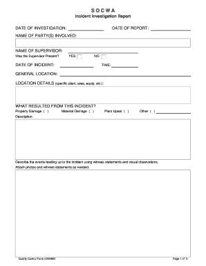 Incident Investigation Report
