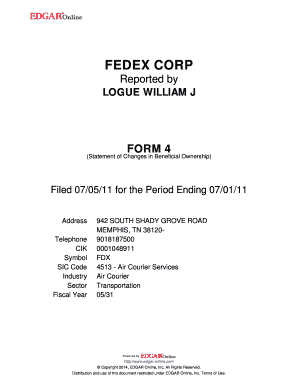 Form 4 Statement of Changes in Beneficial Ownership