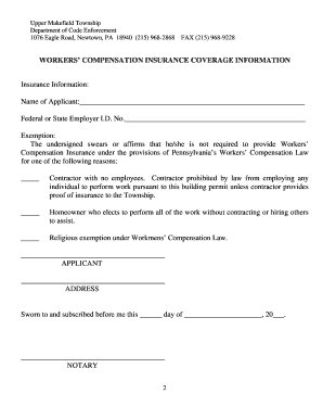 Workers' Compensation Insurance Coverage Information