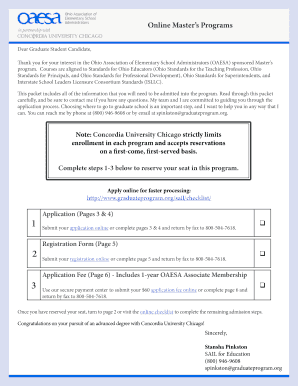 Concordia University Chicago Graduate Admission Application