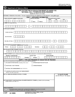 VA Form 22-1990N Application for Education Benefits