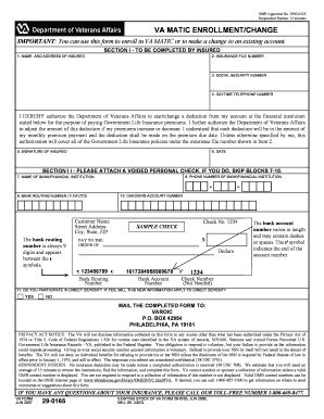 VA Matic Enrollment/Change Form