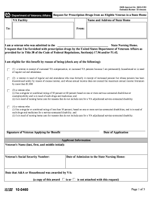 Request for Prescription Drugs for Eligible Veterans