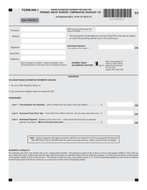 Maine Estimated Payment Return for Premiums and Workers' Compensation Insurance Tax