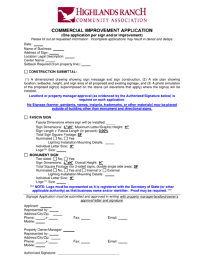 Commercial Improvement Application
