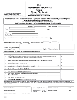 Nonresident Refund Tax Return