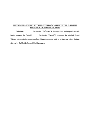 Defendant’s Expert Witness Interrogatories