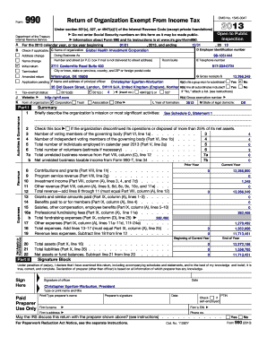 Form 990 Return of Organization Exempt From Income Tax